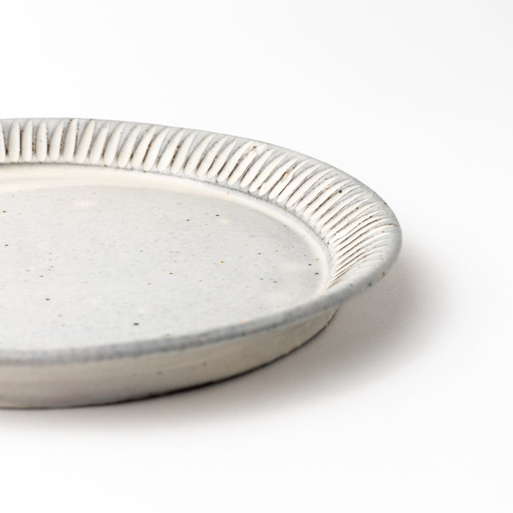 信楽焼　大原拓也さん　しのぎリムプレート　作家さん 信楽焼 大原拓也さん しのぎリムプレート 作家さん