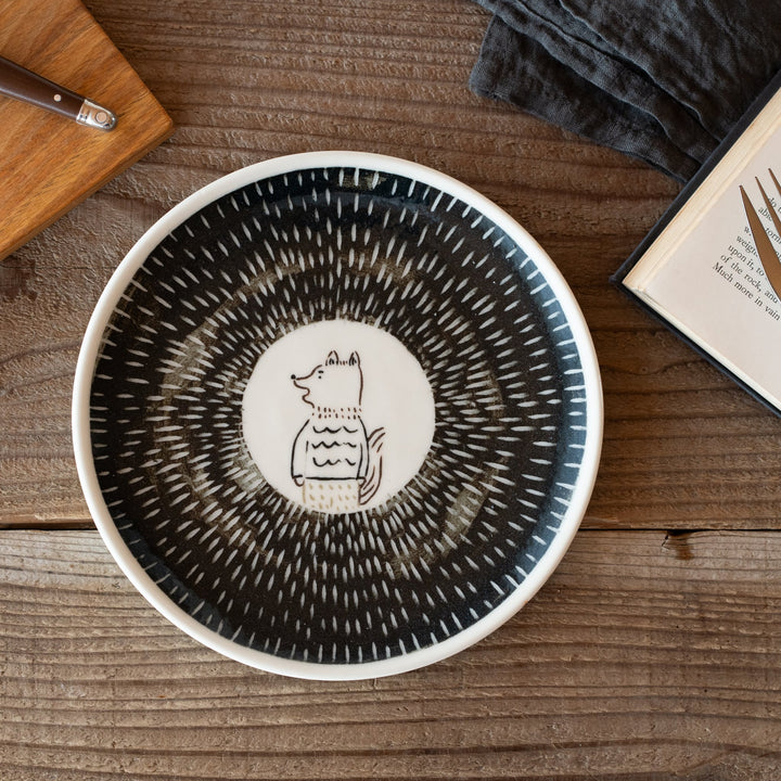 濱田綾音] シティーアニマル平中皿 キツネ - キゴコチ