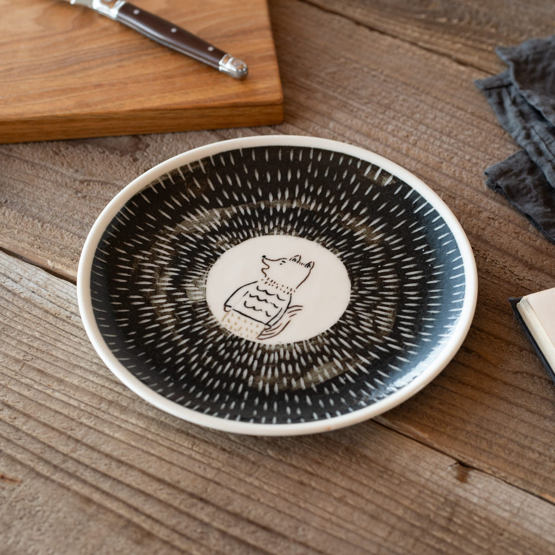 濱田綾音] シティーアニマル平中皿 キツネ - キゴコチ