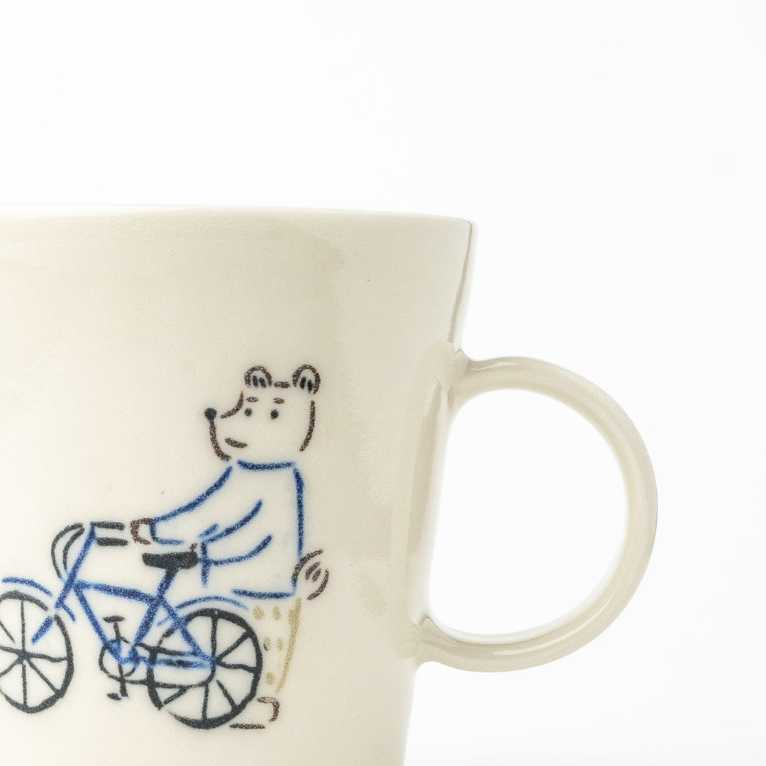 濱田綾音] シティーアニマルマグカップ クマと自転車 - キゴコチ