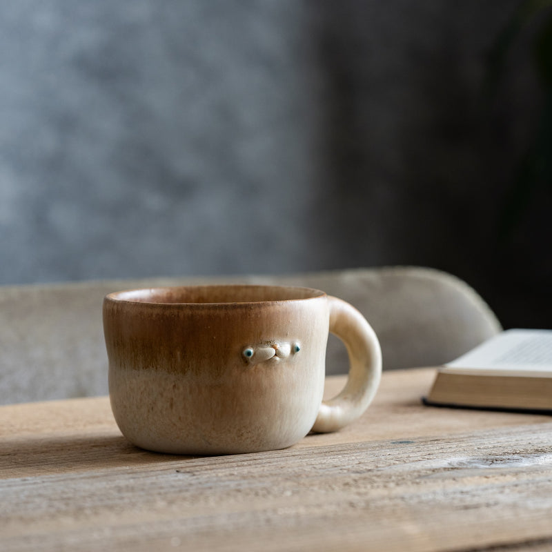 ponpoco mug　ブラウン