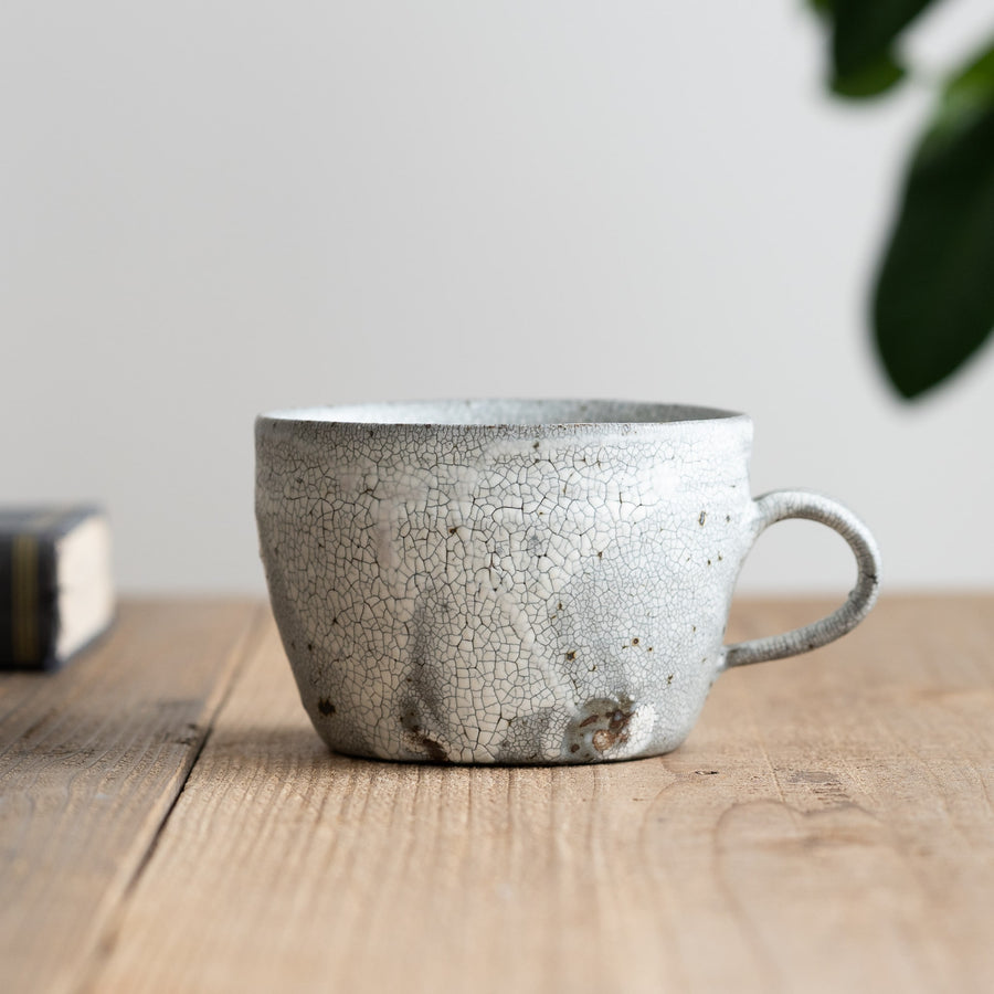 信楽焼　大原拓也さん　裂粉引　リムプレート　スープ皿　2枚 大原拓也］ 7寸リムプレート 鎬粉引 – キゴコチ