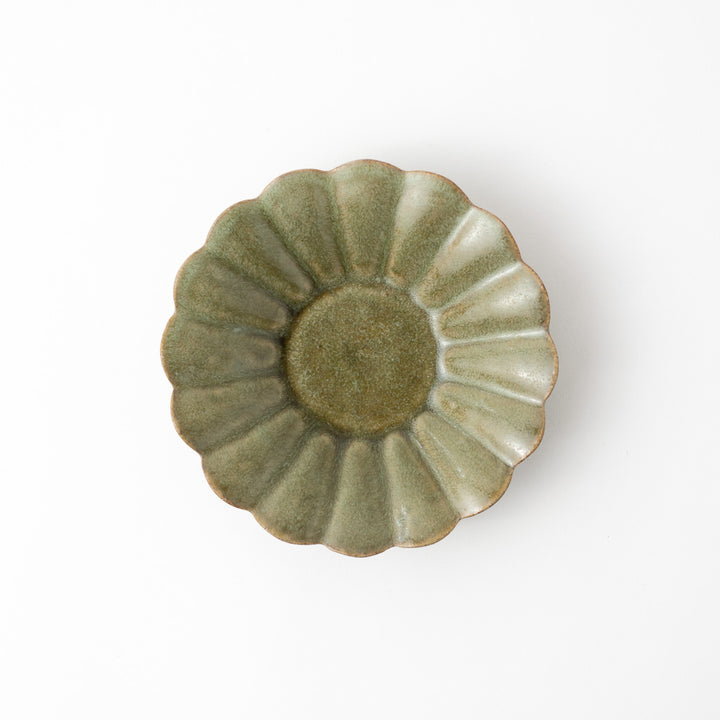 田中文哉] 輪花皿 14cm オリーブ – キゴコチ