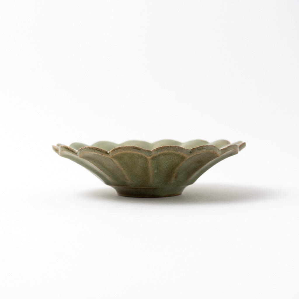 田中文哉] 輪花皿 14cm オリーブ – キゴコチ