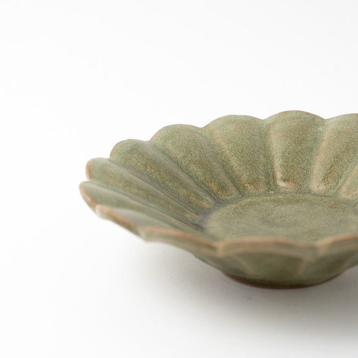 田中文哉] 輪花皿 14cm オリーブ – キゴコチ