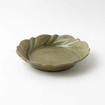 輪花皿 20cm　オリーブ