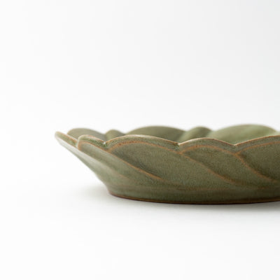 輪花皿 20cm　オリーブ