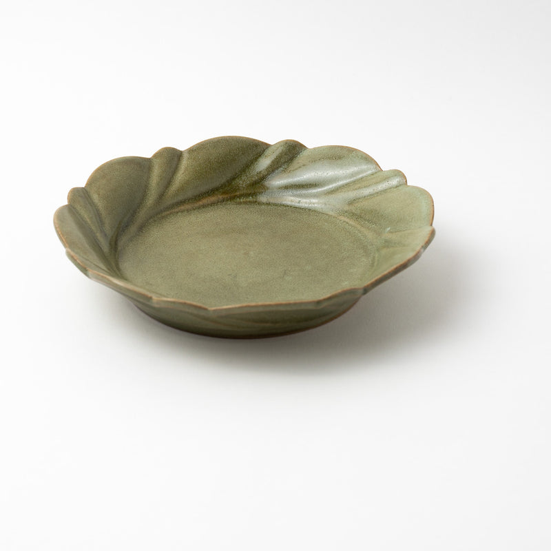 輪花皿 20cm　オリーブ